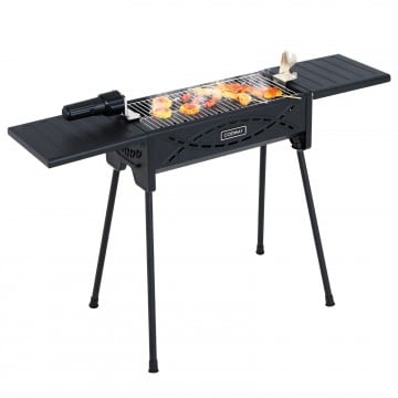 Portable Charcoal Grill with Electric Roasting Fork