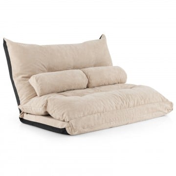 Adjustable Floor Sofa Bed with 2 Lumbar Pillows