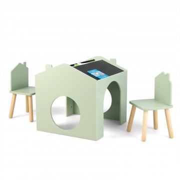 3 Pieces Wooden Kids Table and Chair Set