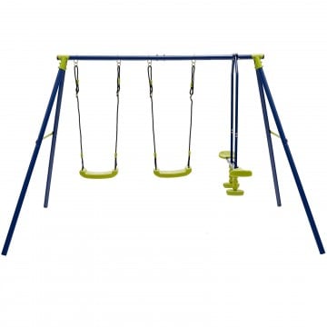 440 Pounds Kids Swing Set with Two Swings and One Glider