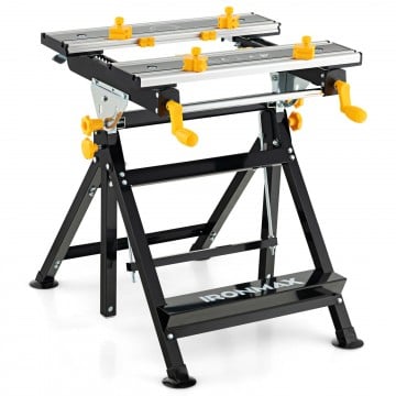 Folding Work Table with Tiltable Platform and 7-level Adjustable Height