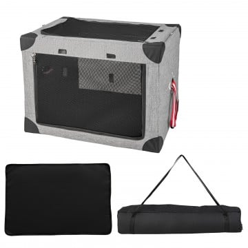M/L/XL 3-Door Dog Crate with Removable Pad and Metal Frame