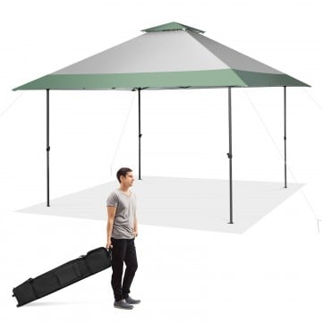 13 x 13 Feet Pop-Up Patio Canopy Tent with Shelter and Wheeled Bag
