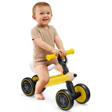 Baby Balance Bike with 4 Silent EVA Wheels and Limited Steering Wheels