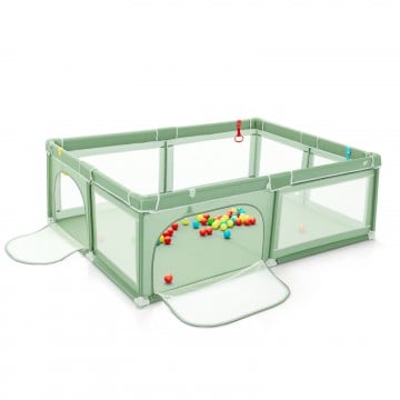 81 x 59 Inch Portable Baby Playpen with Ocean Balls and Handlebars