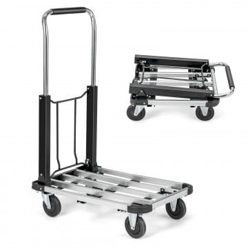 Folding Hand Truck Aluminum Utility Dolly Platform Cart with Extendable Base