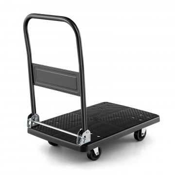 Folding Push Cart Dolly with Swivel Wheels and Non-Slip Loading Area