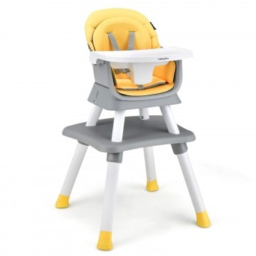 6-in-1 Convertible Baby High Chair with Adjustable Removable Tray