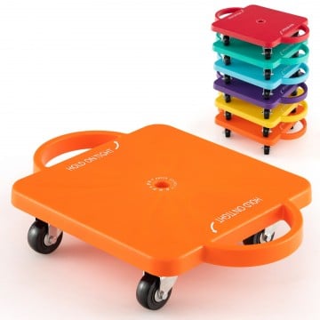 4/6-Pack Kids Sitting Scooter Board with Handles and Rolling Casters