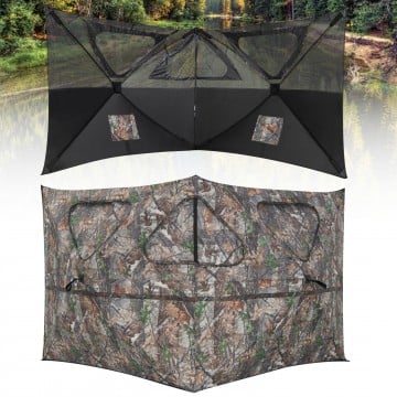 2-Panel Hunting Ground Blind Pop Up Fence with 3 Shoot Through Ports