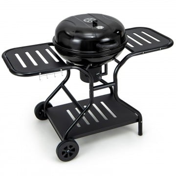 22 Inches 2 Layer Racks Barbecue Grill with Wheels for Outdoor Camping