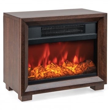Mini Wooden Space Tabletop Fireplace with Realistic Flame Effect