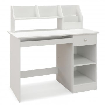 Kids Study Desk Children Writing Table with Hutch Drawer Shelves and Keyboard Tray