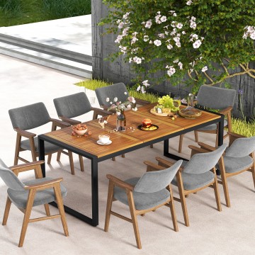 オーヴィル auvil PATIO 36 mulch Table igt 79 Inch Acacia Wood Patio Table with 1.9 Inch Umbrella Hole for