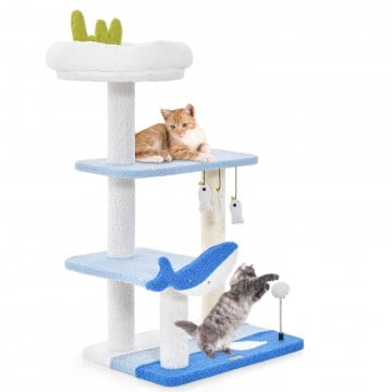 3-level Cat Tower with Sisal Covered Scratching Posts