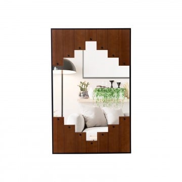 37.5" x 26.5" Decorative Rectangle Wall Mirror with Piano Key-Shaped Frame