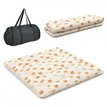 Foldable Futon Mattress with Washable Cover and Carry Bag for Camping