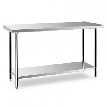 24 x 60 Inches Stainless Steel Kitchen Prep Work Table with Adjustable Undershelf