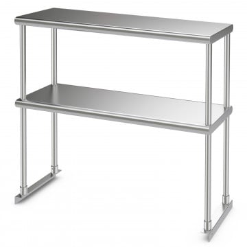 Stainless Steel Overshelf with Adjustable Lower Shelf for Restaurant Kitchen