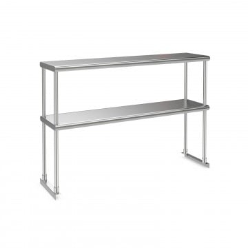 Stainless Steel Overshelf with Adjustable Lower Shelf for Home Kitchen