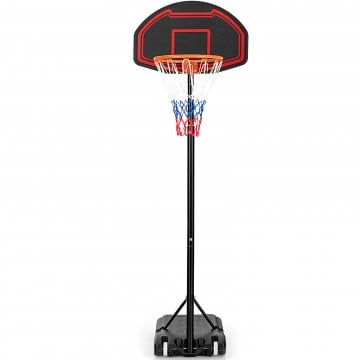 Adjustable Kids' Basketball Hoop Stand with Durable Net and Wheel