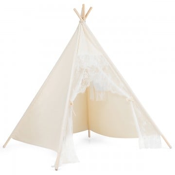 Kids Lace Teepee Tent Folding Children Playhouse with Bag