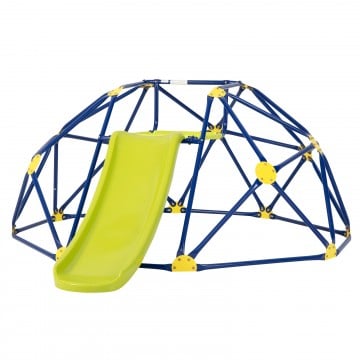 Kids Climbing Dome with Slide and Fabric Cushion for Garden Yard