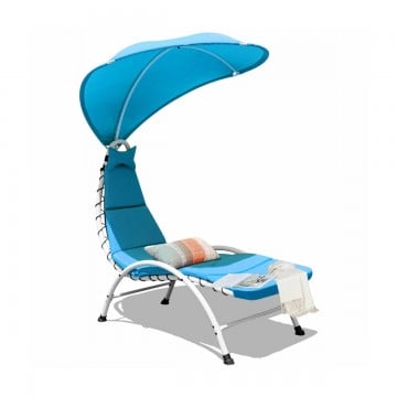 Patio Hammock Chaise Lounger Chair with Canopy