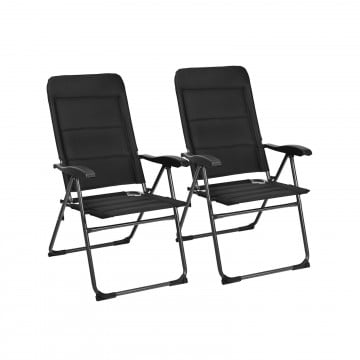 2 Pieces Outdoor Folding Patio Chairs with Adjustable Backrests for Bistro and Backyard