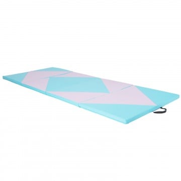 4-Panel PU Leather Folding Exercise Gym Mat with Hook and Loop Fasteners