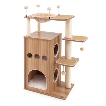 52 Inch Modern Multi-level Cat Play Center with Deluxe Hammock