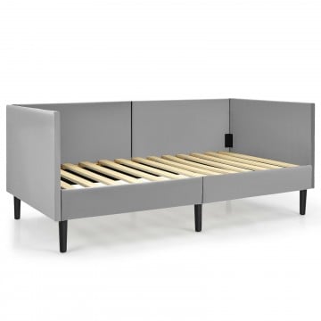 Twin Size Daybed Frame with Sturdy Wooden Slat Support