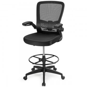 Height Adjustable Drafting Chair with Flip Up Arms