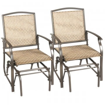 2 Pieces Patio Swing Single Glider Chair Rocking Seating