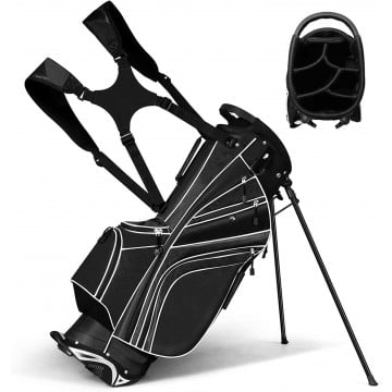 Golf Stand Cart Bag with 6 Way Divider Carry Pockets