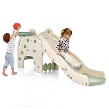 4-in-1 Toddler Slide Kids Play Slide with Cute Elephant Shape