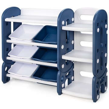 Kids Toy Storage Organizer with Bins and Multi-Layer Shelf for Bedroom Playroom