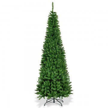 6.5/7.5 Feet Prelit Pencil Christmas Tree with 250 LED Lights
