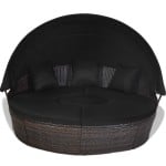Brown Rattan Round Daybed
