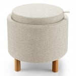 Round Fabric Storage Ottoman