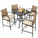 5 Pieces Bar Stool Table Set