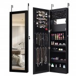 Lockable Wall Door Mounted Mirror Jewelry Cabinet