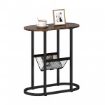 2-Tier Industrial Oval Side Table