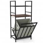 with 2-Tier Shelf & Side Hooks