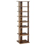 7-Tiers Vertical Wooden Space Saving Shoe Rack
