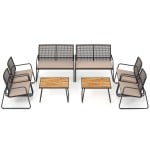 2 Loveseats+4 Chiars+2 Coffee Tables (Metal)