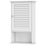 [27.5-In H] Louver Door Cabinet with Open Shelf