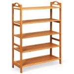 5 Tier Bamboo Shoe Rack