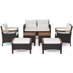 1 Loveseat+2 Chiars+2 Ottomans+2 Coffee Tables