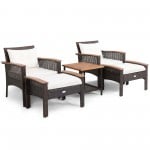 5 Pieces Patio Rattan Furniture Set